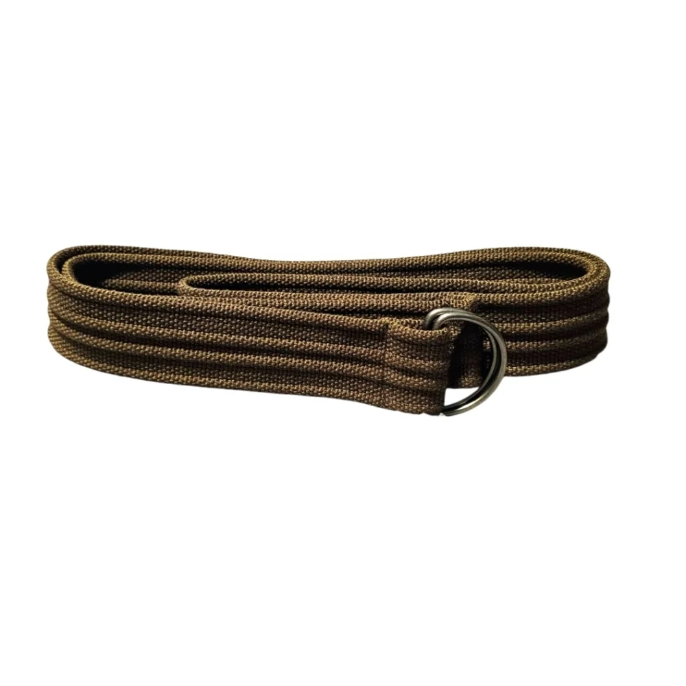 2pk Tan Canvas Woven Belt with D Ring Silver Buckles